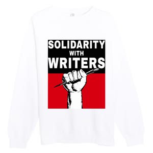 Solidarity With Writers Guild Of America On Strike Premium Crewneck Sweatshirt