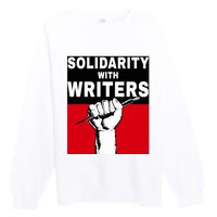 Solidarity With Writers Guild Of America On Strike Premium Crewneck Sweatshirt