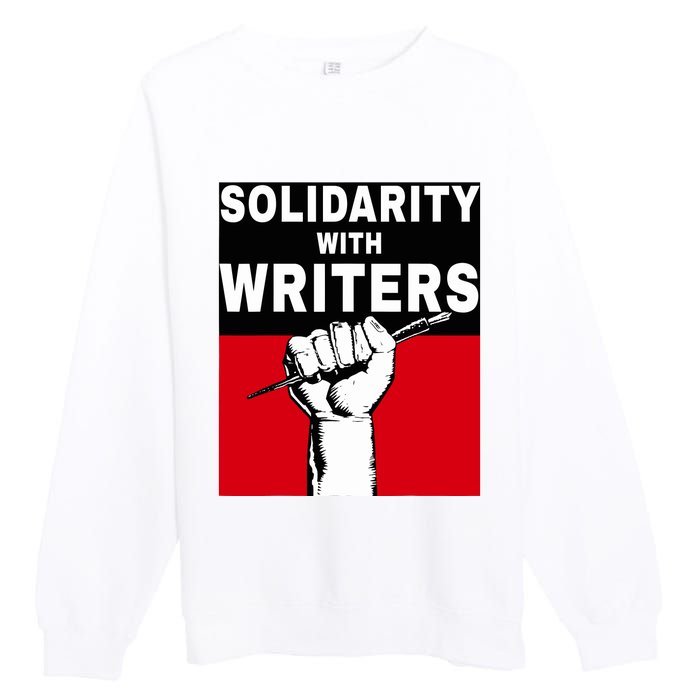 Solidarity With Writers Guild Of America On Strike Premium Crewneck Sweatshirt