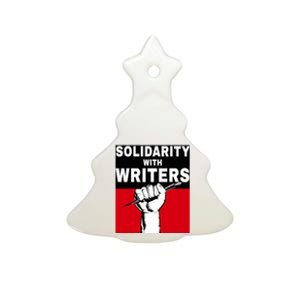 Solidarity With Writers Guild Of America On Strike Ceramic Tree Ornament