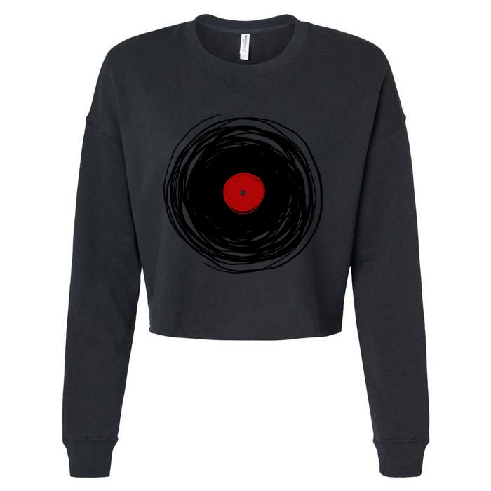 Spinning Within With A Vinyl Record... Cropped Pullover Crew