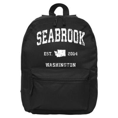 Seabrook Washington Wa Vintage Athletic Sports 16 in Basic Backpack