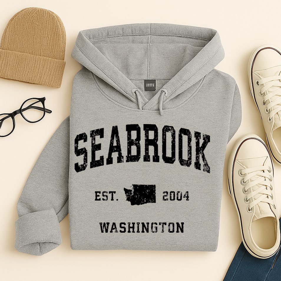 Seabrook Washington Wa Vintage Athletic Sports Hoodie