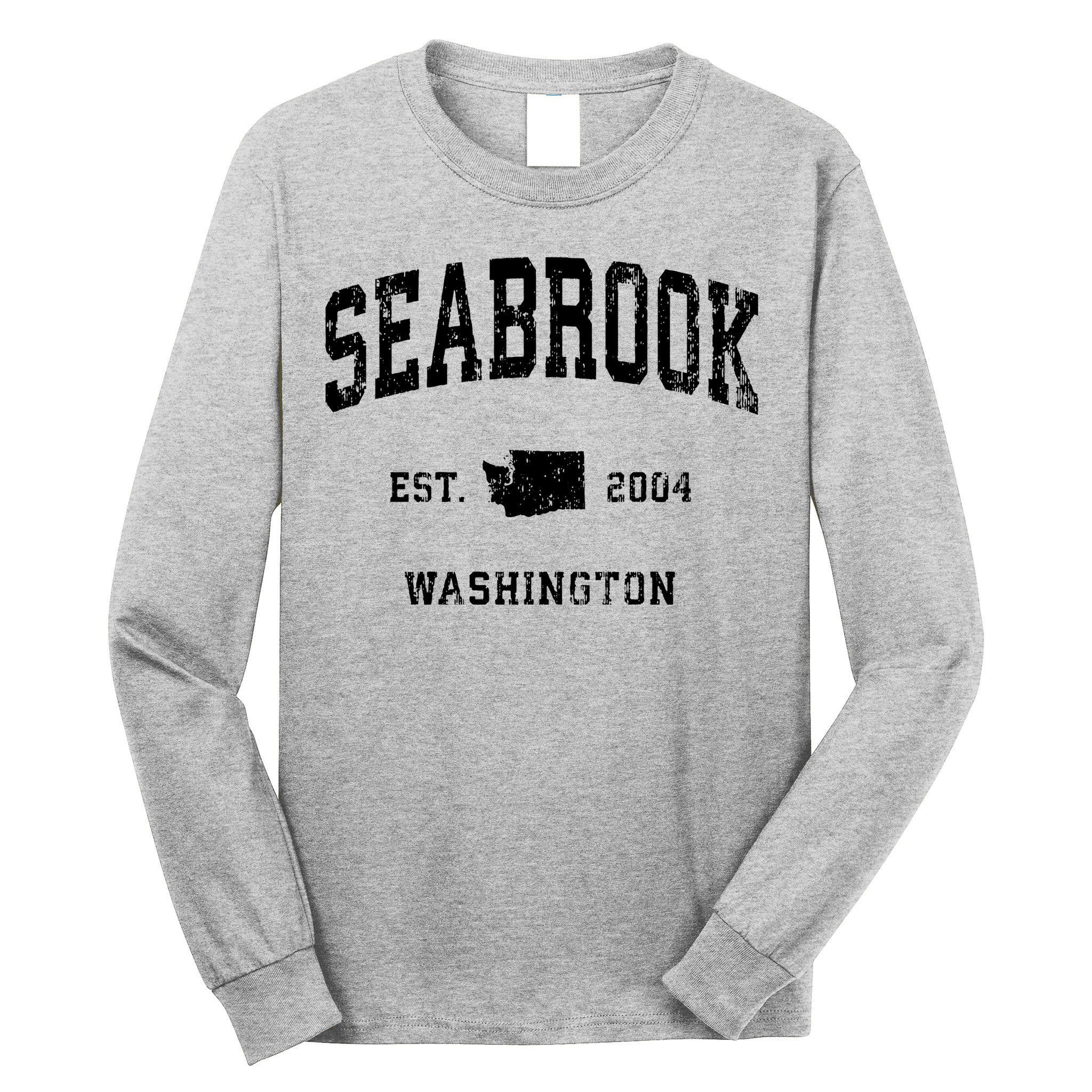 Seabrook Washington Wa Vintage Athletic Sports Long Sleeve Shirt