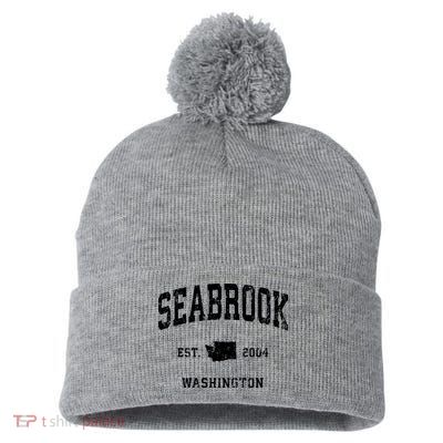 Seabrook Washington Wa Vintage Athletic Sports Pom Pom 12in Knit Beanie