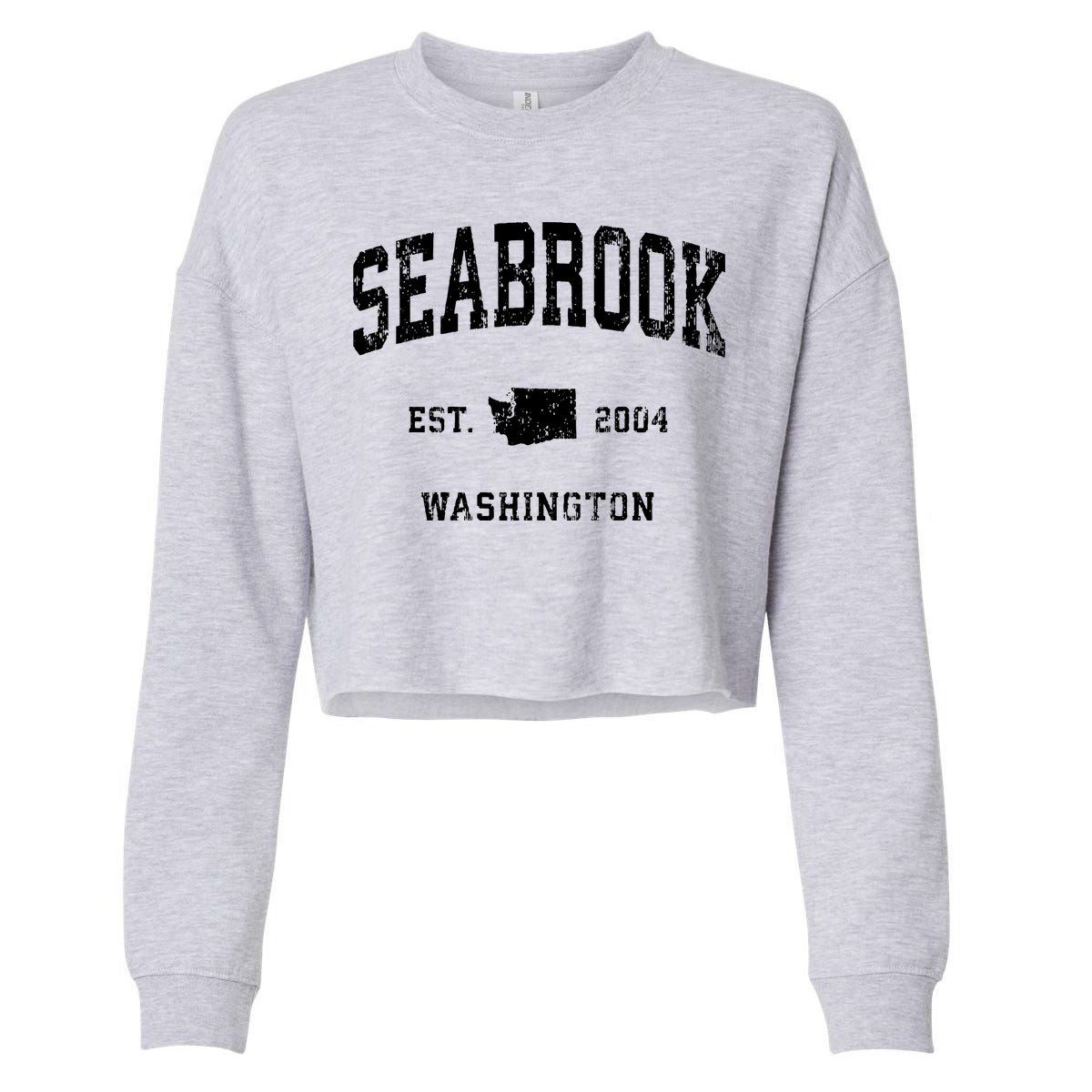 Seabrook Washington Wa Vintage Athletic Sports Cropped Pullover Crew