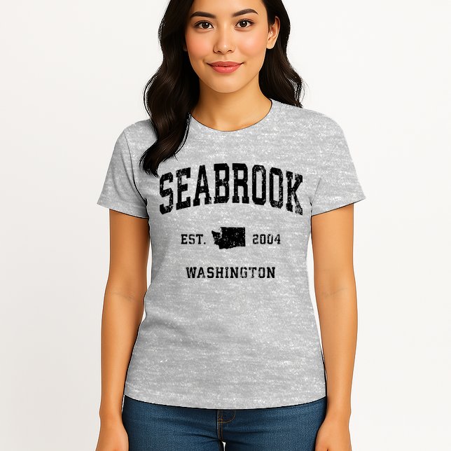 Seabrook Washington Wa Vintage Athletic Sports Womens T-Shirt