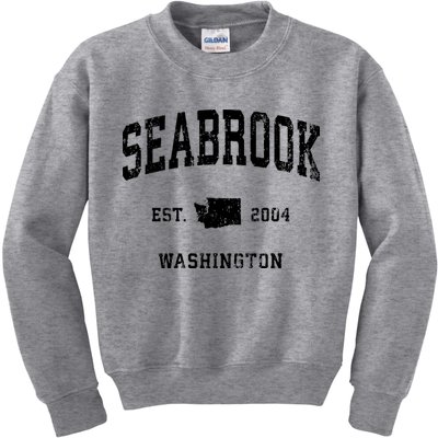 Seabrook Washington Wa Vintage Athletic Sports Kids Sweatshirt