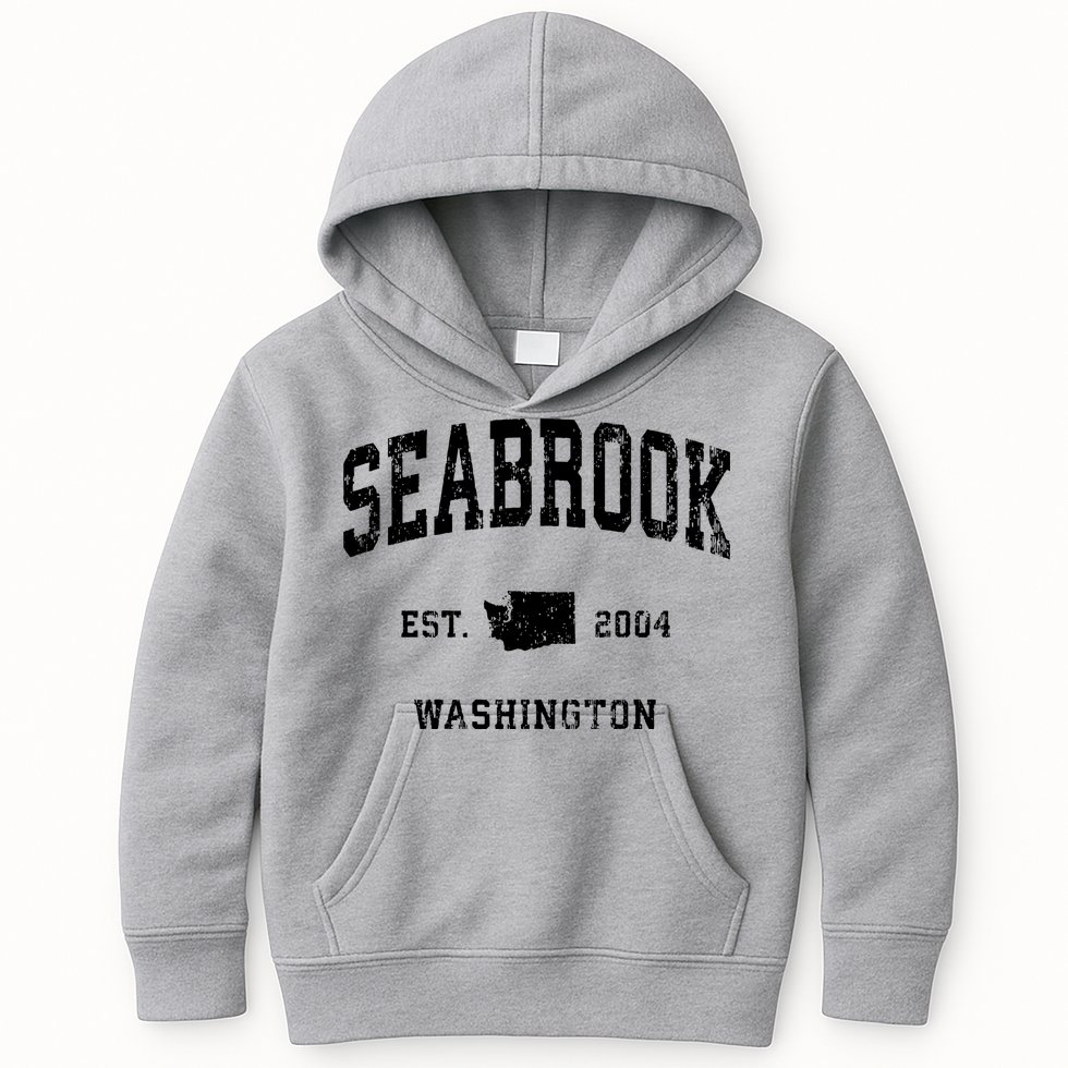 Seabrook Washington Wa Vintage Athletic Sports Kids Hoodie