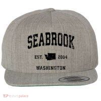 Seabrook Washington Wa Vintage Athletic Sports Wool Snapback Cap