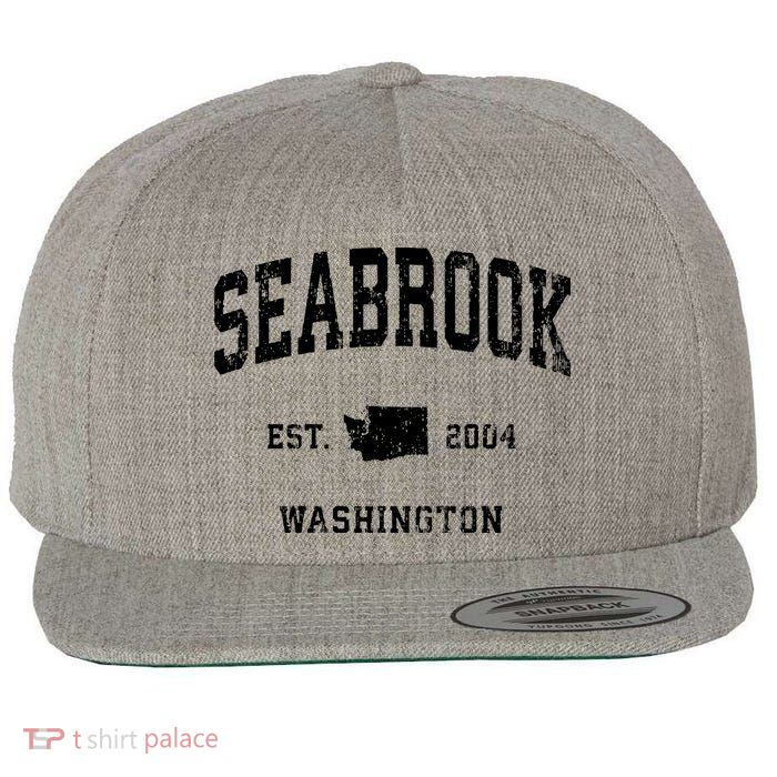 Seabrook Washington Wa Vintage Athletic Sports Wool Snapback Cap