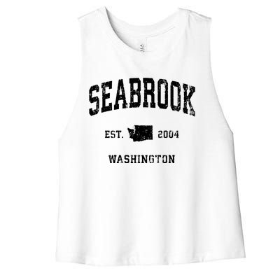 Seabrook Washington Wa Vintage Athletic Sports Women's Racerback Cropped Tank