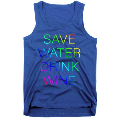 Save Water Wine Typographic Gift Tank Top