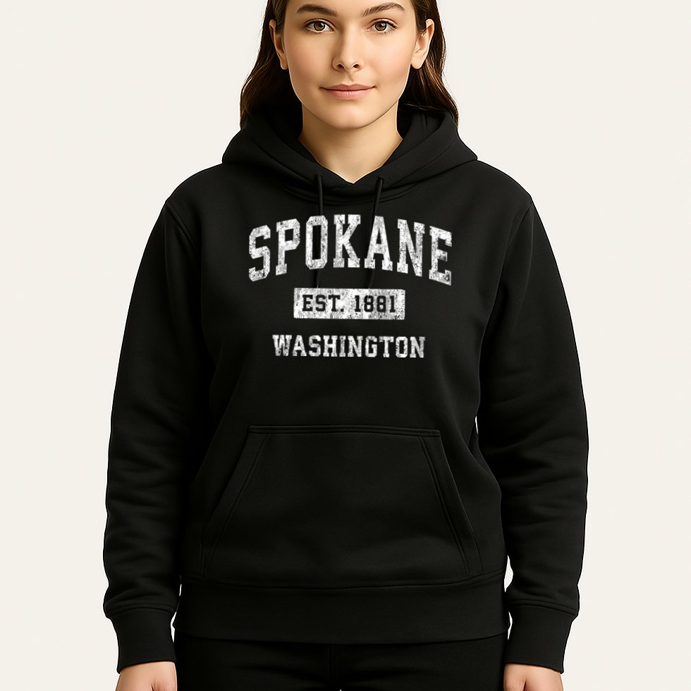 Spokane Washington Wa Vintage Sports Hoodie