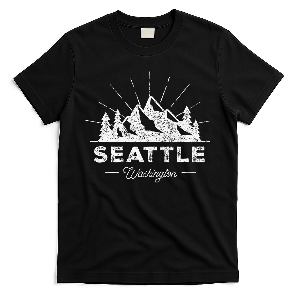 Seattle Washington WA Vintage Hiking Retro T-Shirt