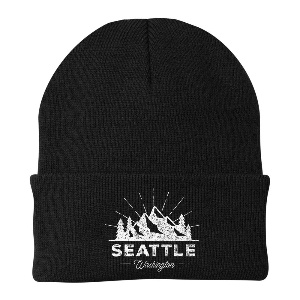 Seattle Washington WA Vintage Hiking Retro Beanie