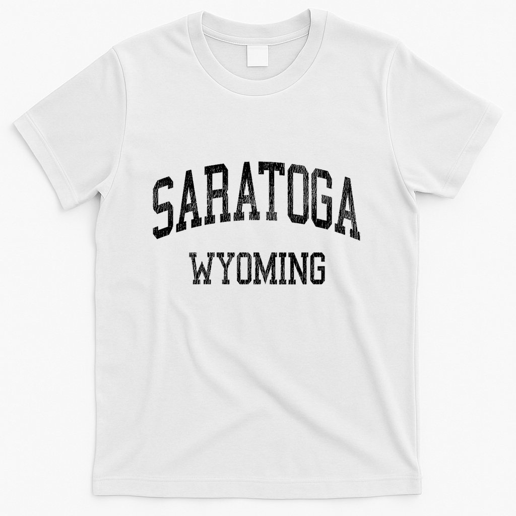 Saratoga Wyoming Wy Vintage Athletic Sports Design V Neck T-Shirt