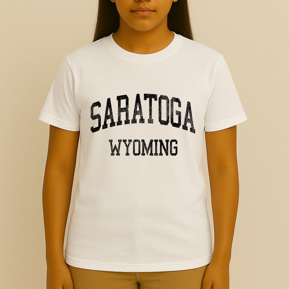 Saratoga Wyoming Wy Vintage Athletic Sports Design V Neck T-Shirt