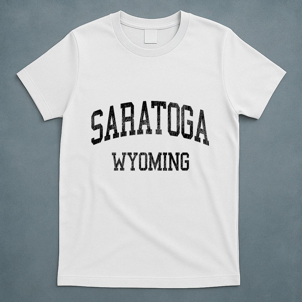 Saratoga Wyoming Wy Vintage Athletic Sports Design V Neck T-Shirt