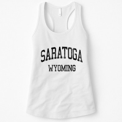 Saratoga Wyoming Wy Vintage Athletic Sports Design V Neck Womens Tank Top