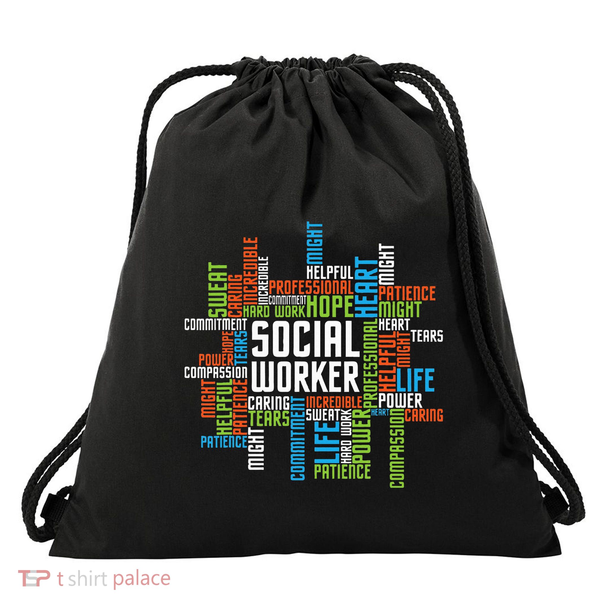 Social Worker Word Cloud Appreciation Social Work Drawstring Bag