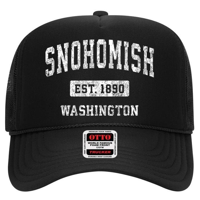 Snohomish Washington Wa Vintage Sports Established High Crown Mesh Back Trucker Hat