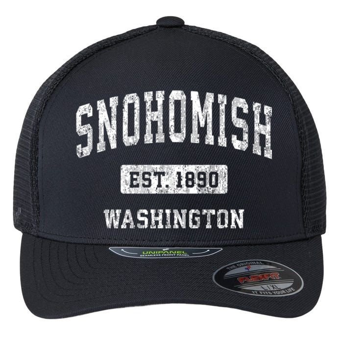 Snohomish Washington Wa Vintage Sports Established Flexfit Unipanel Trucker Cap