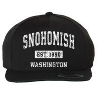 Snohomish Washington Wa Vintage Sports Established Wool Snapback Cap