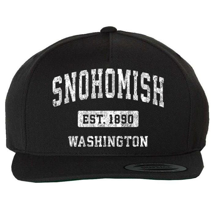 Snohomish Washington Wa Vintage Sports Established Wool Snapback Cap