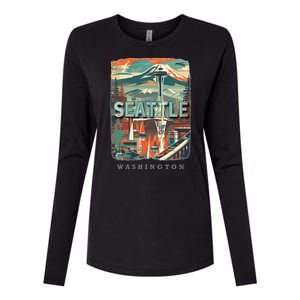 Seattle W.A.S..H.I.N.G.T.O.N Wa Emerald City Skyline Sd270 Womens Cotton Relaxed Long Sleeve T-Shirt