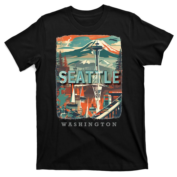 Seattle W.A.S..H.I.N.G.T.O.N Wa Emerald City Skyline Sd270 T-Shirt