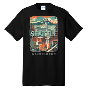 Seattle W.A.S..H.I.N.G.T.O.N Wa Emerald City Skyline Sd270 Tall T-Shirt