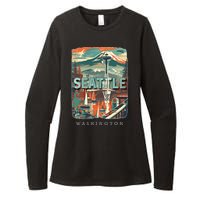 Seattle W.A.S..H.I.N.G.T.O.N Wa Emerald City Skyline Sd270 Womens CVC Long Sleeve Shirt