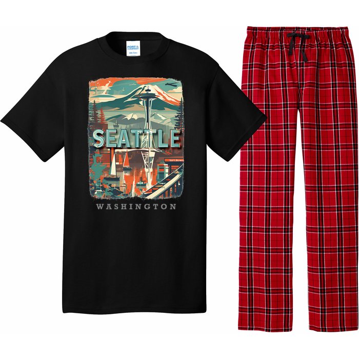 Seattle W.A.S..H.I.N.G.T.O.N Wa Emerald City Skyline Sd270 Pajama Set