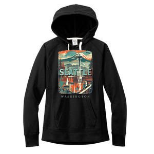 Seattle W.A.S..H.I.N.G.T.O.N Wa Emerald City Skyline Sd270 Women's Fleece Hoodie