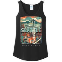 Seattle W.A.S..H.I.N.G.T.O.N Wa Emerald City Skyline Sd270 Ladies Essential Tank