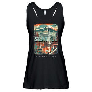 Seattle W.A.S..H.I.N.G.T.O.N Wa Emerald City Skyline Sd270 Ladies Essential Flowy Tank