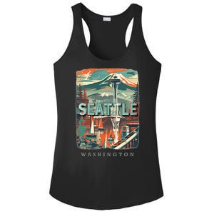 Seattle W.A.S..H.I.N.G.T.O.N Wa Emerald City Skyline Sd270 Ladies PosiCharge Competitor Racerback Tank