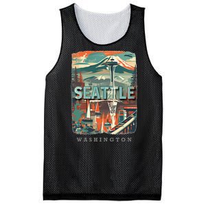 Seattle W.A.S..H.I.N.G.T.O.N Wa Emerald City Skyline Sd270 Mesh Reversible Basketball Jersey Tank