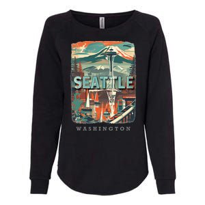 Seattle W.A.S..H.I.N.G.T.O.N Wa Emerald City Skyline Sd270 Womens California Wash Sweatshirt