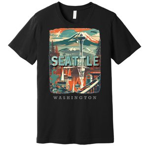 Seattle W.A.S..H.I.N.G.T.O.N Wa Emerald City Skyline Sd270 Premium T-Shirt