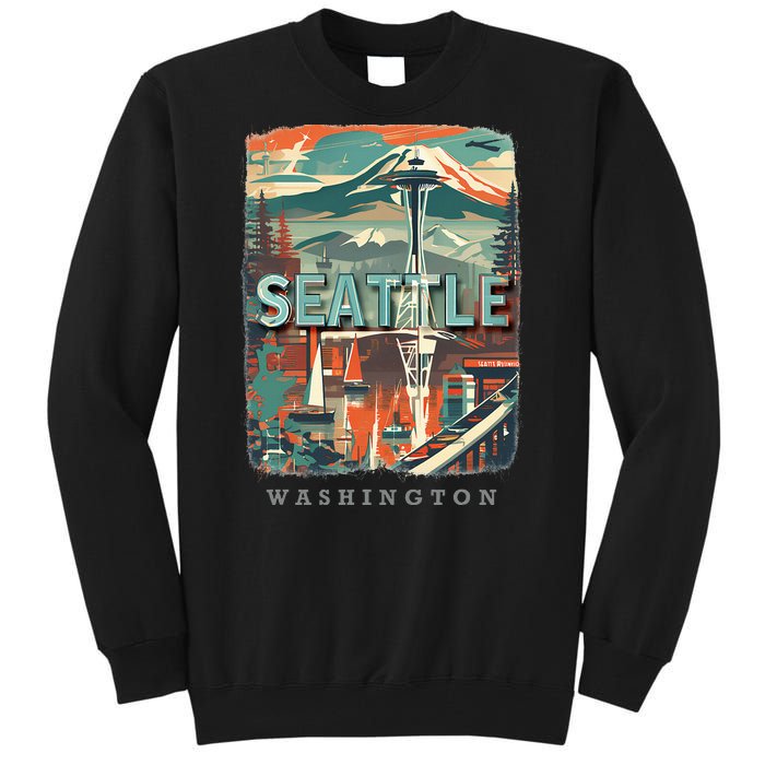 Seattle W.A.S..H.I.N.G.T.O.N Wa Emerald City Skyline Sd270 Tall Sweatshirt