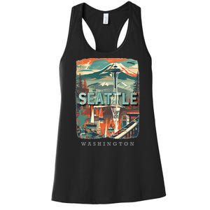 Seattle W.A.S..H.I.N.G.T.O.N Wa Emerald City Skyline Sd270 Women's Racerback Tank