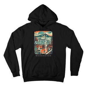 Seattle W.A.S..H.I.N.G.T.O.N Wa Emerald City Skyline Sd270 Tall Hoodie