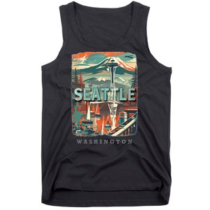 Seattle W.A.S..H.I.N.G.T.O.N Wa Emerald City Skyline Sd270 Tank Top