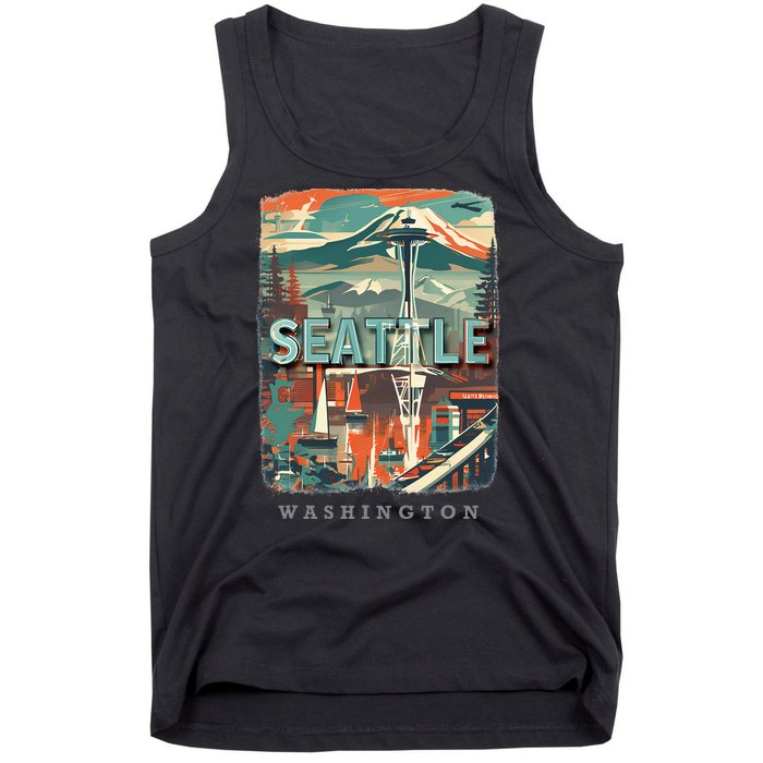 Seattle W.A.S..H.I.N.G.T.O.N Wa Emerald City Skyline Sd270 Tank Top