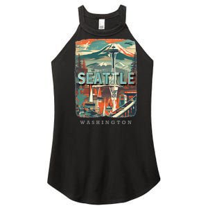 Seattle W.A.S..H.I.N.G.T.O.N Wa Emerald City Skyline Sd270 Women's Perfect Tri Rocker Tank