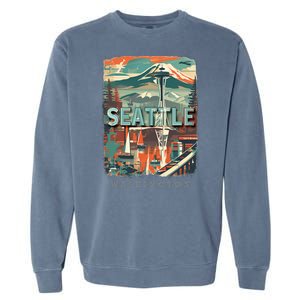 Seattle W.A.S..H.I.N.G.T.O.N Wa Emerald City Skyline Sd270 Garment-Dyed Sweatshirt