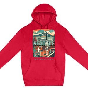 Seattle W.A.S..H.I.N.G.T.O.N Wa Emerald City Skyline Sd270 Premium Pullover Hoodie