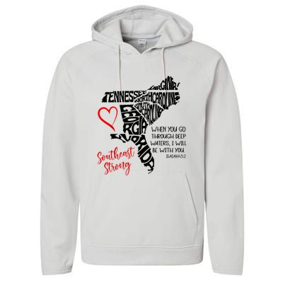 Southeast When You Go Through Deep Waters ILl Be With You Performance Fleece Hoodie